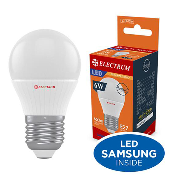 Лампочка світлодіодна Electrum 6W E27 3000K A-LB-1010 - Фото 1