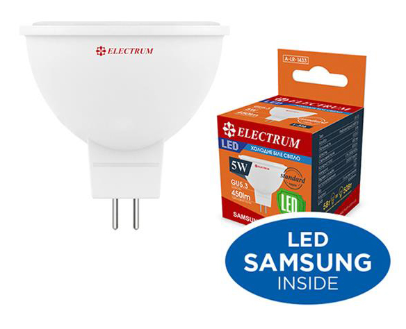 Лампочка світлодіодна Electrum MR-16 5W GU5.3 4000K A-LR-1433 - Фото 1