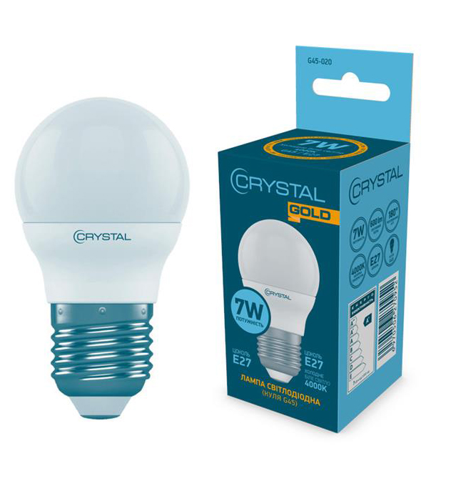 Лампочка светодиодная Crystal Gold 7W E27 4000K (G45-020) - Фото 1