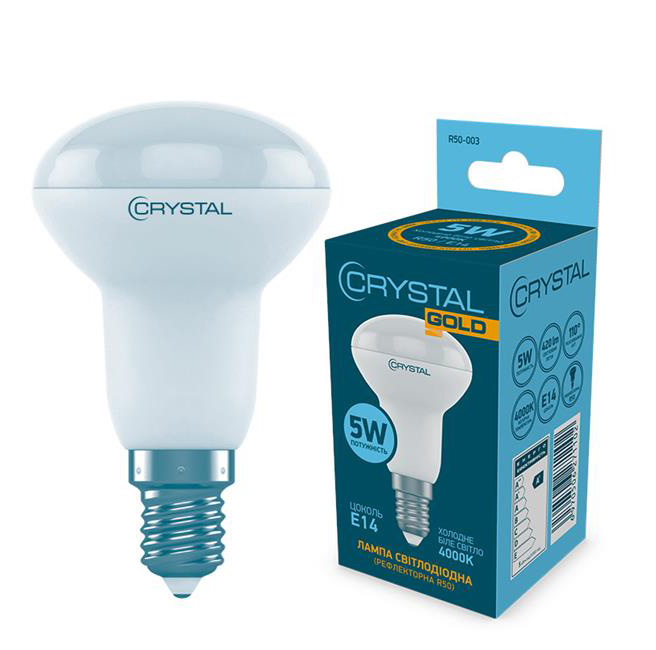 Купить Лампочка светодиодная Crystal Gold 5W E14 4000K (R50-003) - Фото 1 Лампочка светодиодная Crystal Gold 5W E14 4000K (R50-003) - Фото 1