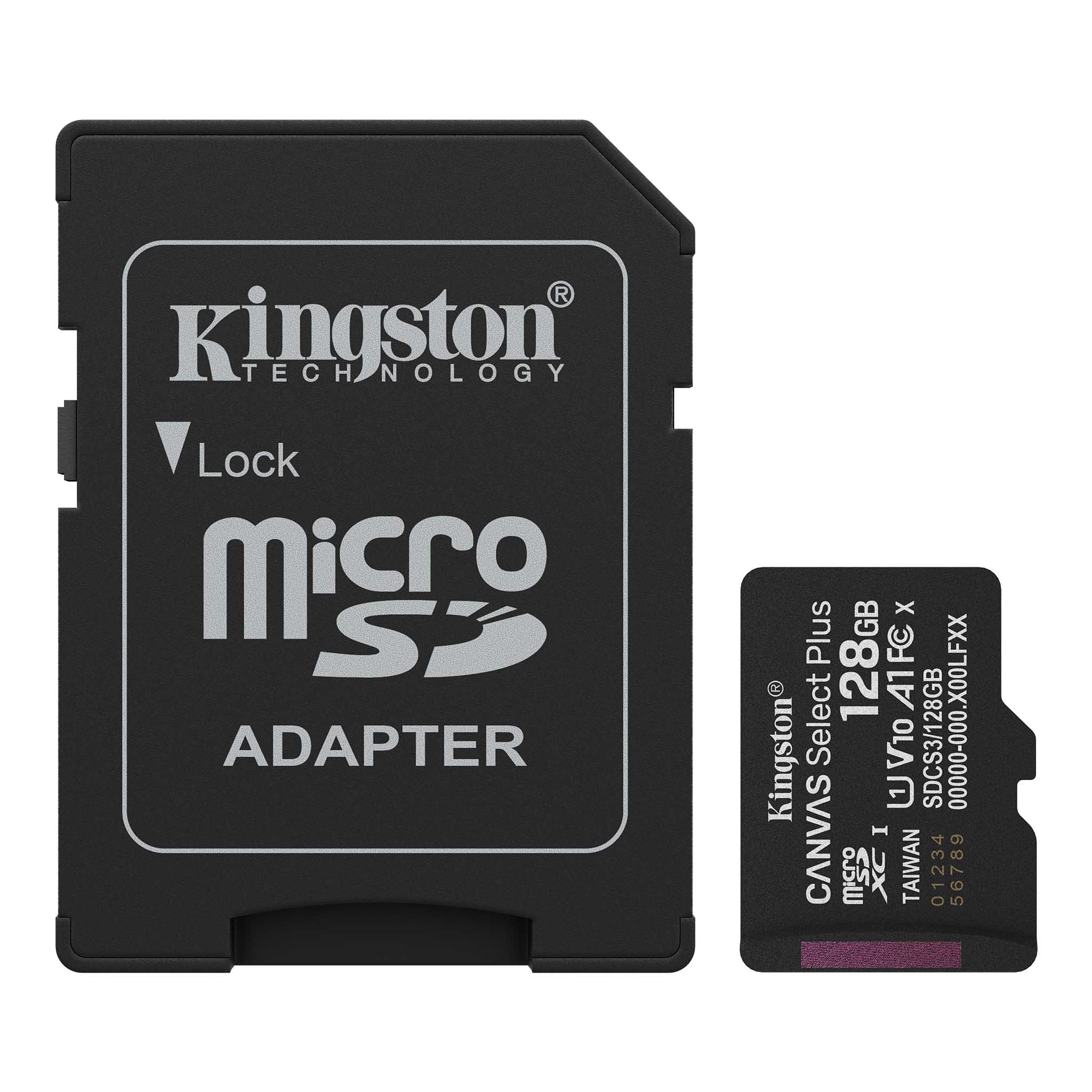 Карта памяти Kingston 128GB microSDXC Canvas Select Plus Gen3 (SDCS3/128GB) - Фото 1