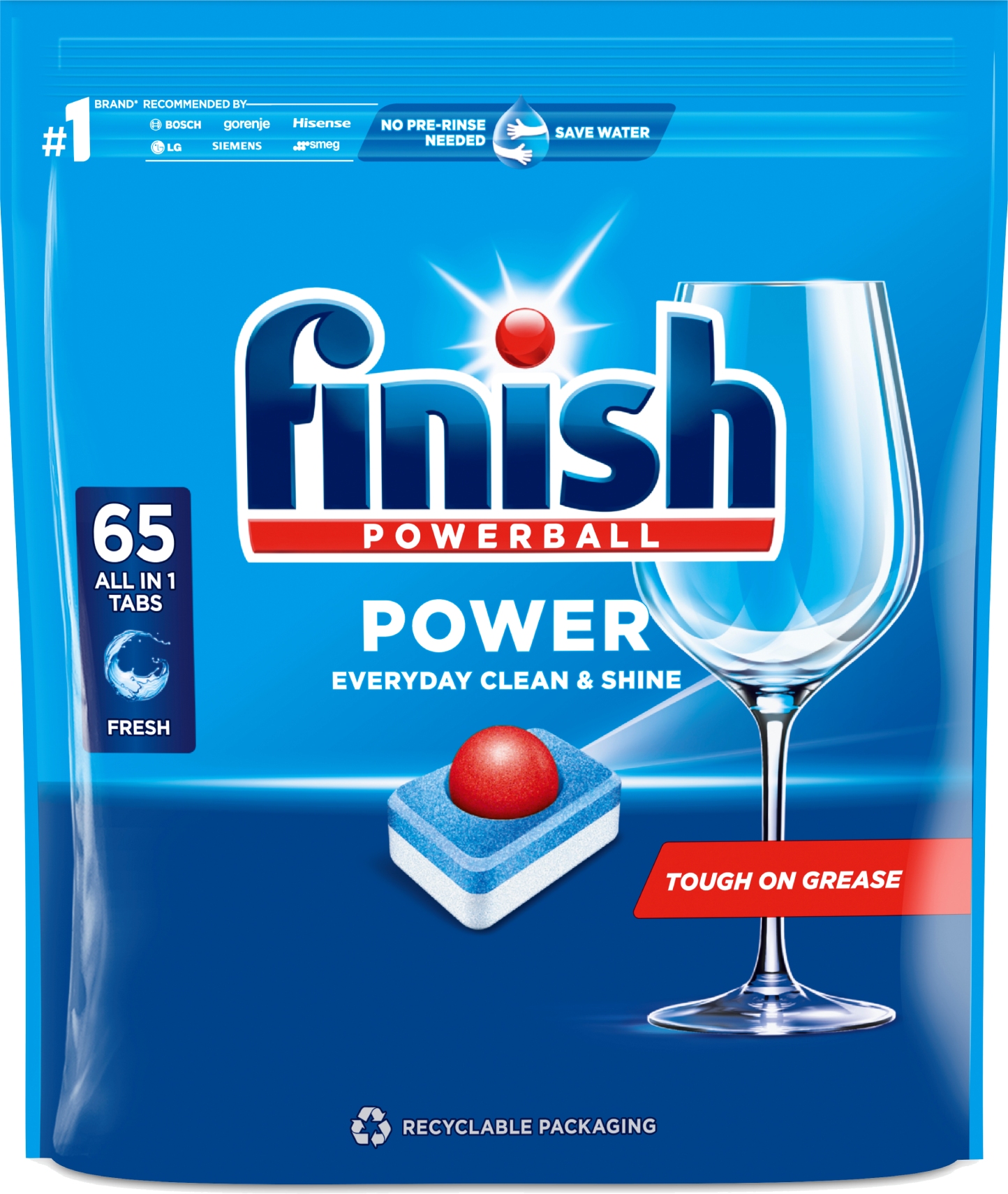 Набір для миття в посудомийній машині Finish ALL IN 1 MAX 65 таб - Фото 1