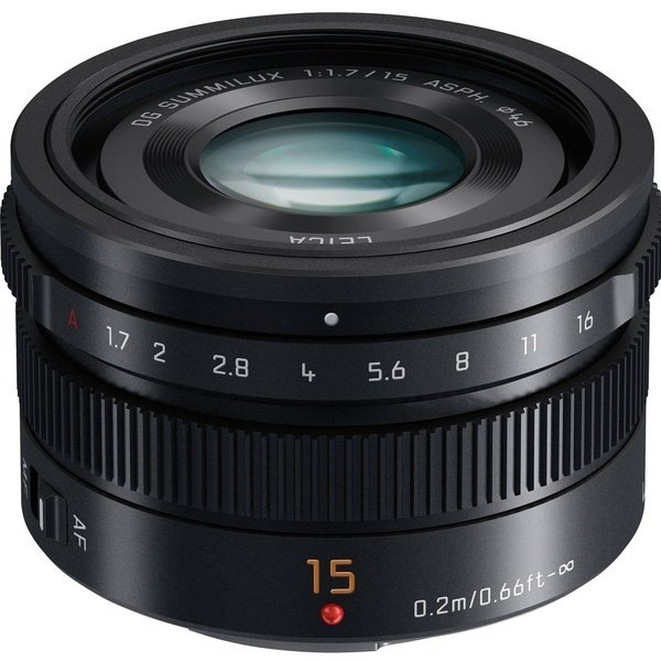 Объектив к фотокамере Panasonic Micro 4/3 Lens 15mm f/1.7 ASPH Black (H-X015E9-K) - Фото 1