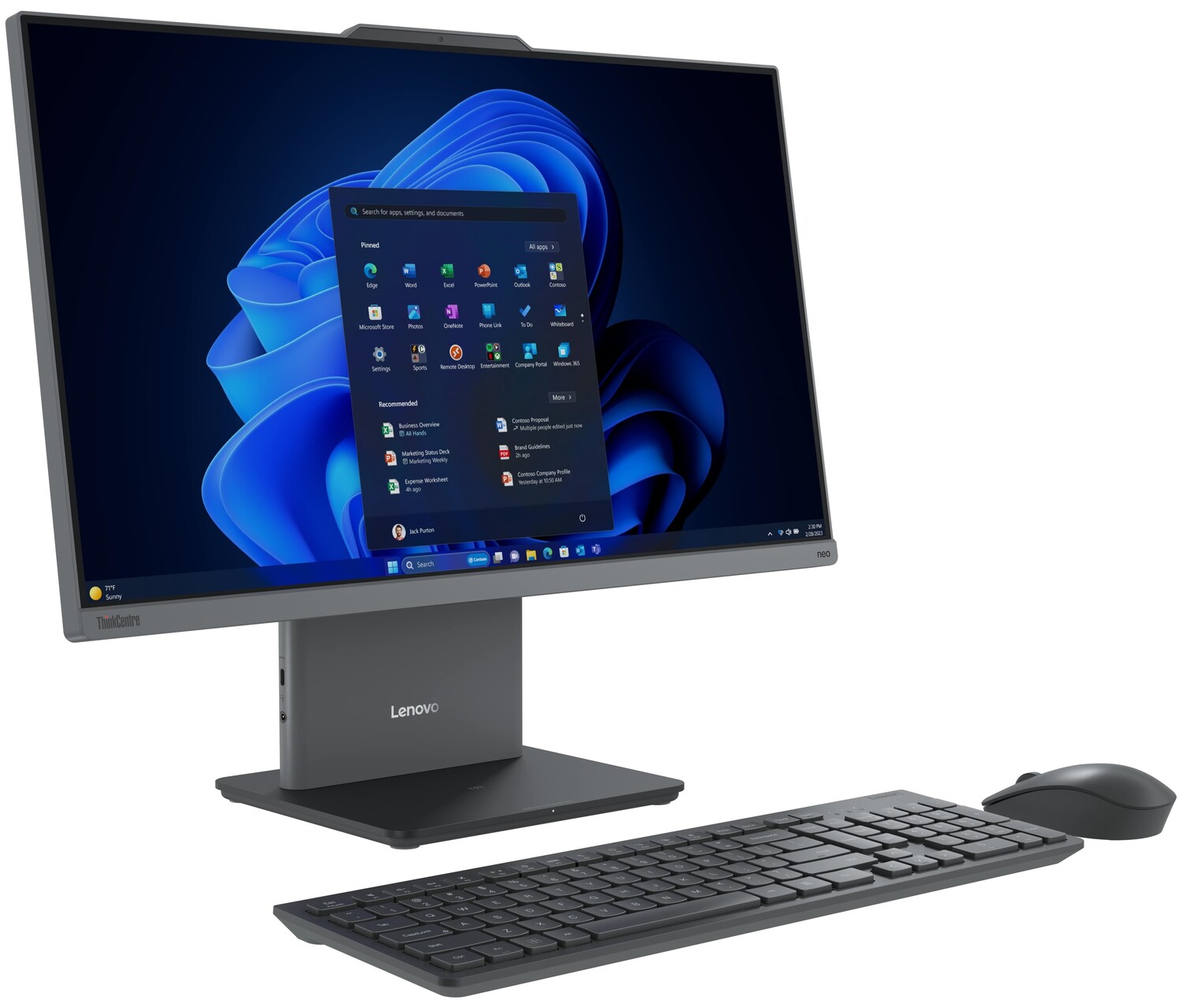 Комп'ютер-моноблок Lenovo ThinkCentre neo 50a 24 Gen 5 (12SD000EUI) Luna Grey - Фото 1