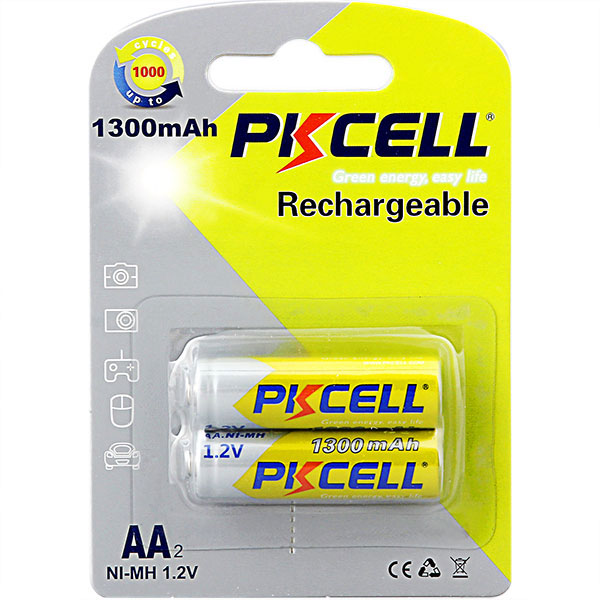 Аккумулятор тип AA PKCELL HR06/AA 1300mAh NiMH 2 шт. (PC/AA1300-2BR) - Фото 1