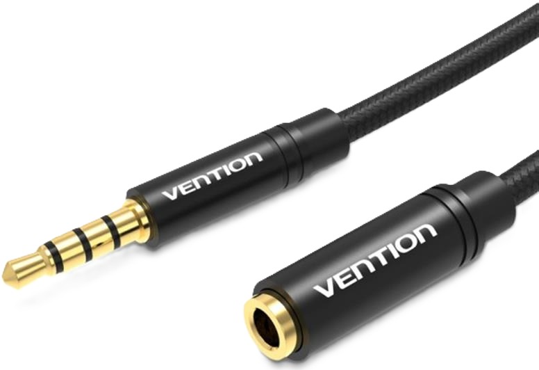 Кабель 3.5 мм -3.5 мм Vention 3.5 мм - 3.5 мм (F/M), 1m Black (BHCLF)