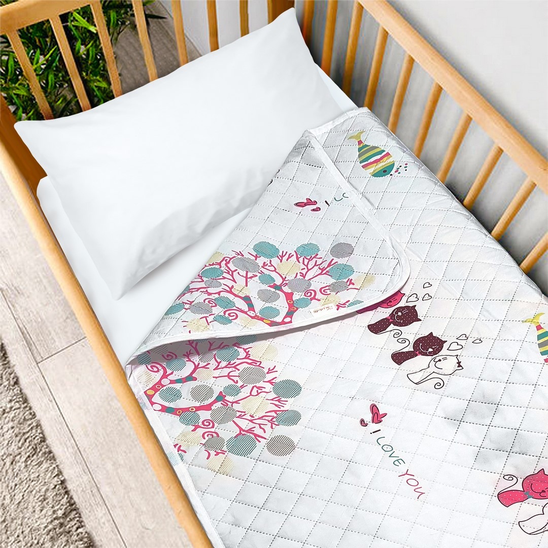 Ковдра дитяча Zastelli Літня "Кошенята" 110х140 см біла (13336) - Фото 1