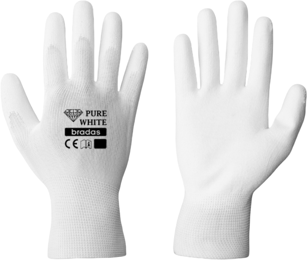 Купити Рукавички садові BRADAS Pure White з ПУ-покриттям розмір 9 12 пар Білі (RWPWH9) - Фото 1 Рукавички садові BRADAS Pure White з ПУ-покриттям розмір 9 12 пар Білі (RWPWH9) - Фото 1