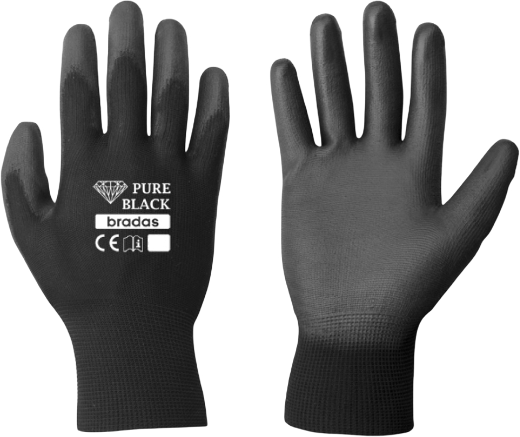 Купити Рукавички садові BRADAS Pure Black з ПУ-покриттям розмір 9 12 пар Чорні (RWPBC9) - Фото 1 Рукавички садові BRADAS Pure Black з ПУ-покриттям розмір 9 12 пар Чорні (RWPBC9) - Фото 1