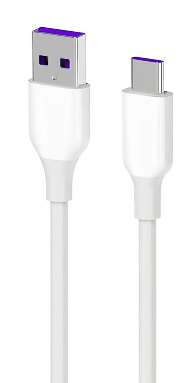 Кабель синхронизации данных 2E USB-A - USB-C Glow 1 m White (2E-CCAC-WH) - Фото 1