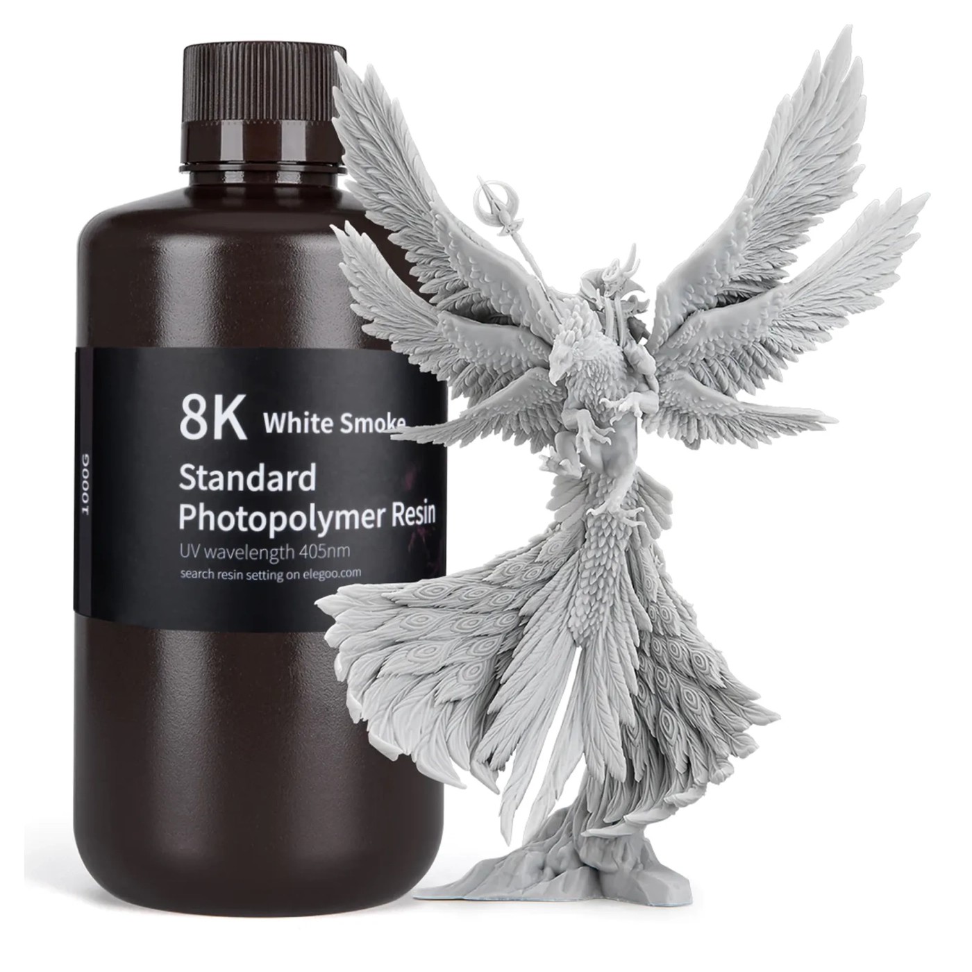 Резиновый фотополимер Elegoo Standard Resin 8K 1 кг White Smoky (50.103.0131) - Фото 1