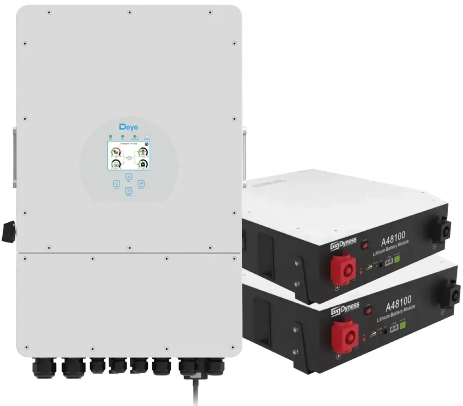 Система хранения энергии Deye SUN-10K-SG02LP1-EU-AM3-2DY9.6K-LFP-W - Фото 1