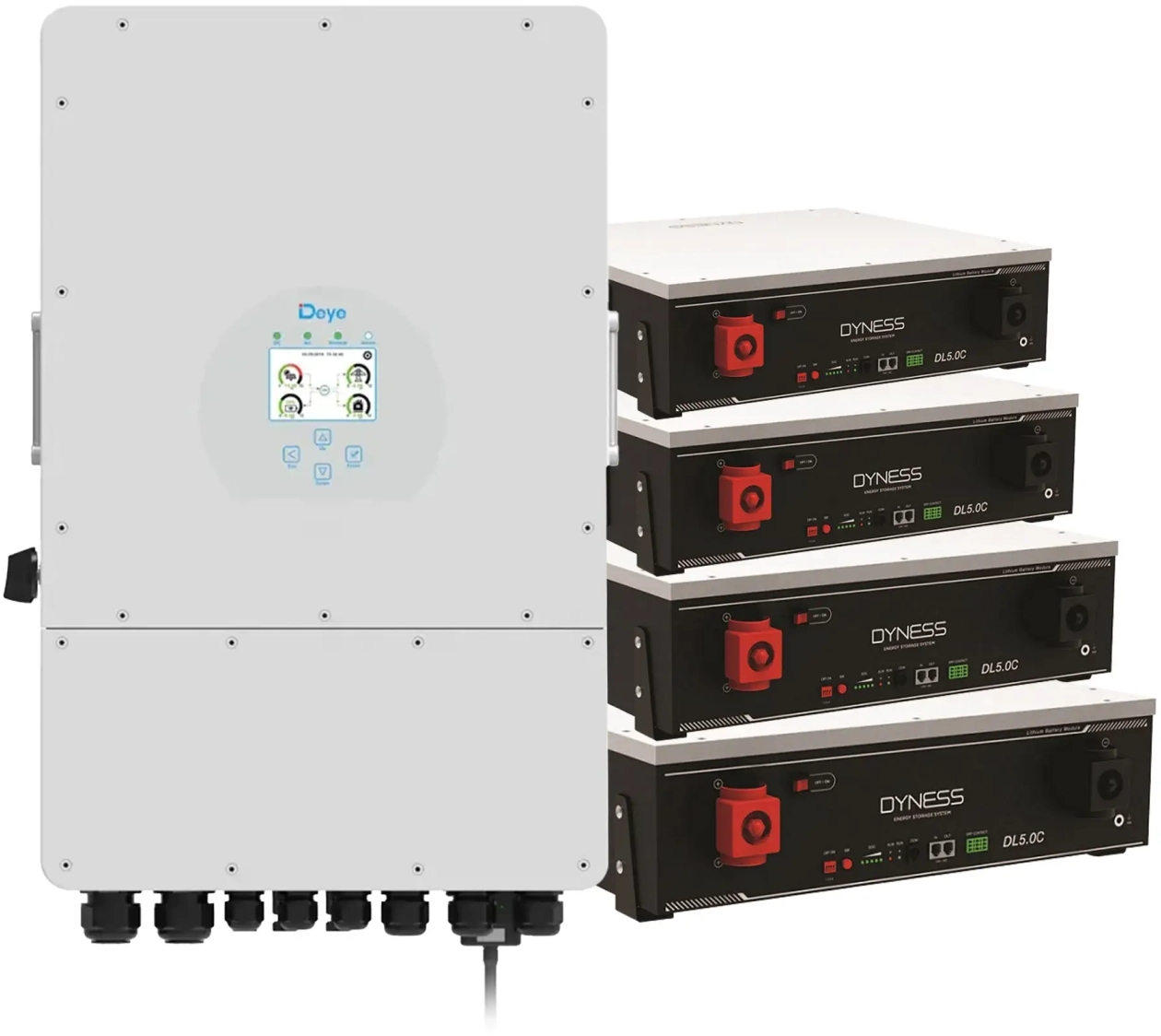 Система хранения энергии Deye SUN-12K-SG04LP3-EU-4DY20.48K-LFP-W - Фото 1