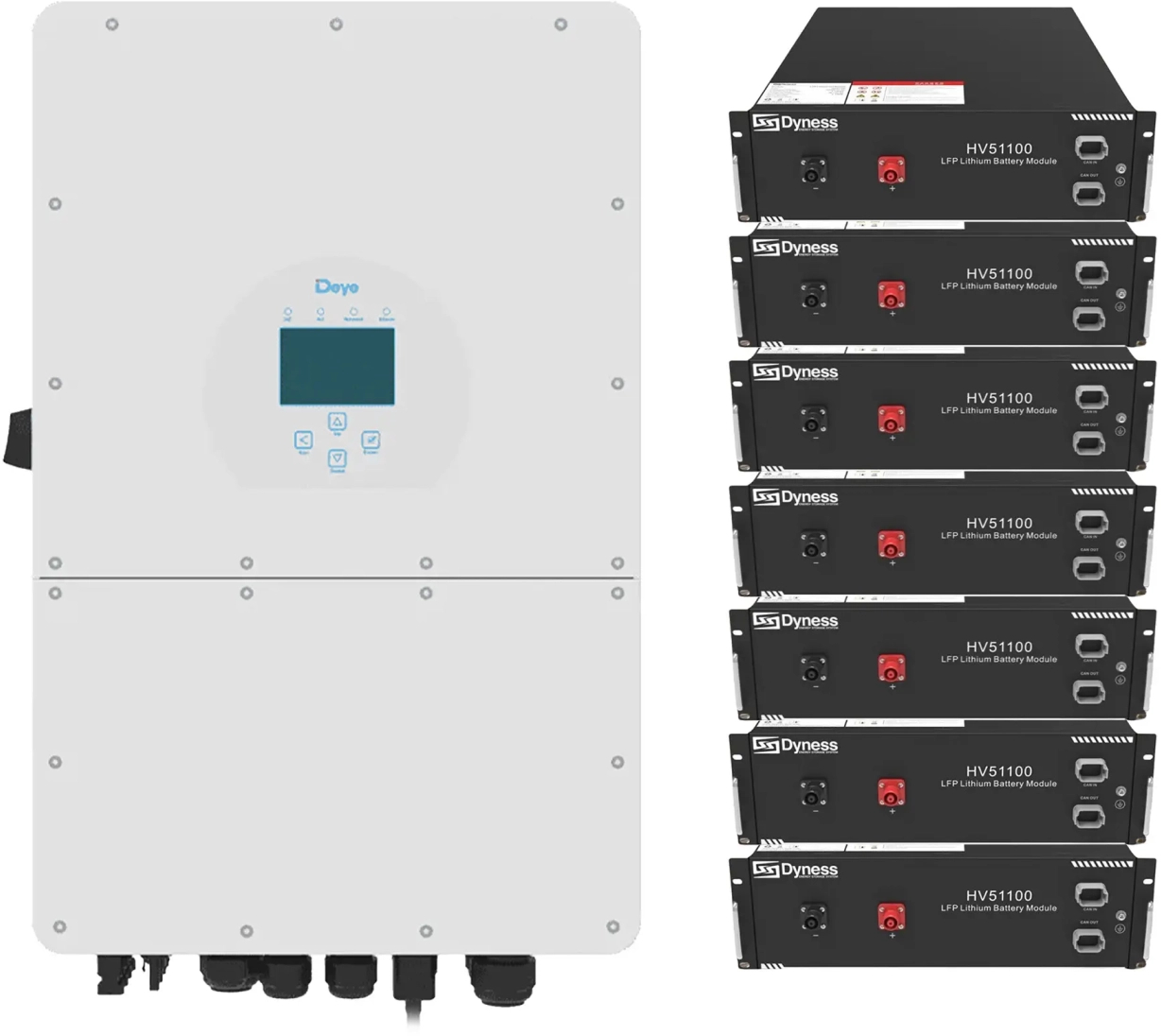 Система хранения энергии Deye SUN-15K-SG01HP3-EU-AM2-HV51100-7-35.84kW-LFP - Фото 1