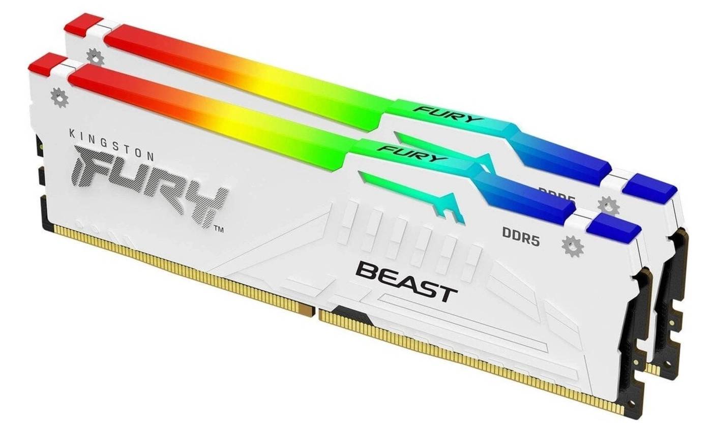 Купити Память DDR Kingston FURY Beast White RGB DDR5-6000 64GB (2x32GB) (KF560C30BWEAK2-64) - Фото 1 Память DDR Kingston FURY Beast White RGB DDR5-6000 64GB (2x32GB) (KF560C30BWEAK2-64) - Фото 1