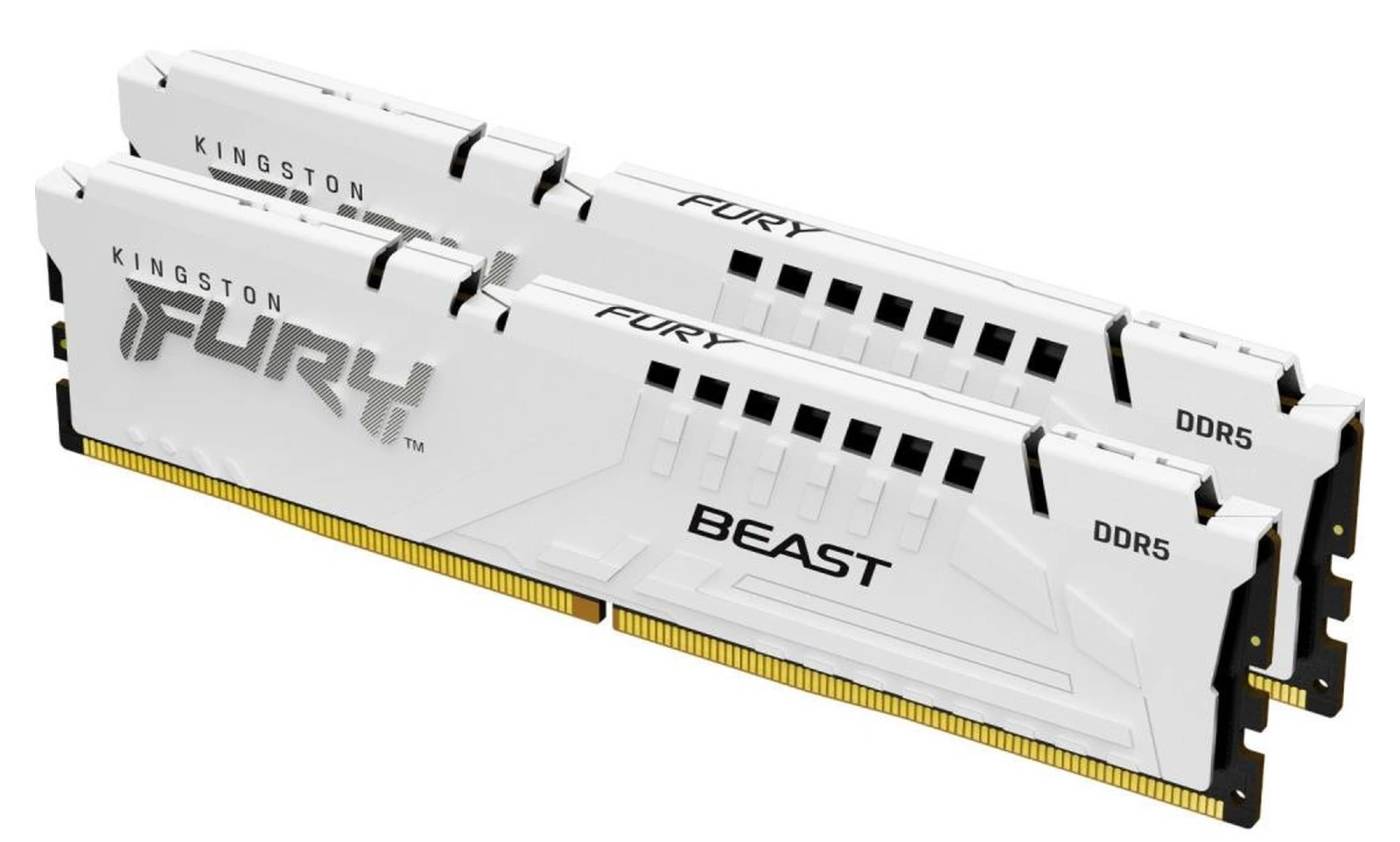 Память DDR Kingston FURY Beast White DDR5-6000 32GB (2x16GB) (KF560C30BWEK2-32) - Фото 1