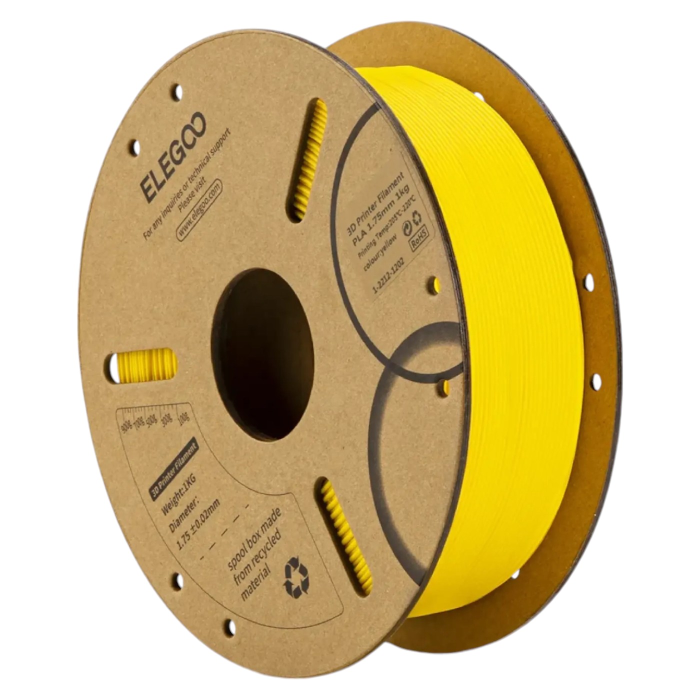 Нитка для PLA-картриджа Elegoo Filament 1.75 мм 1 кг Yellow (50.203.0043) - Фото 1