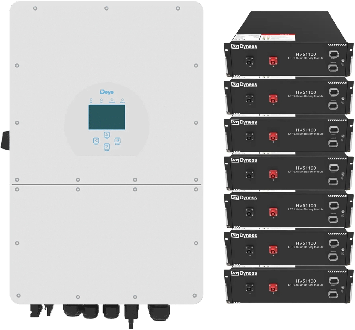 Система хранения энергии Deye SUN-20K-SG01HP3-EU-AM2-HV51100-7-35.84kW-LFP - Фото 1
