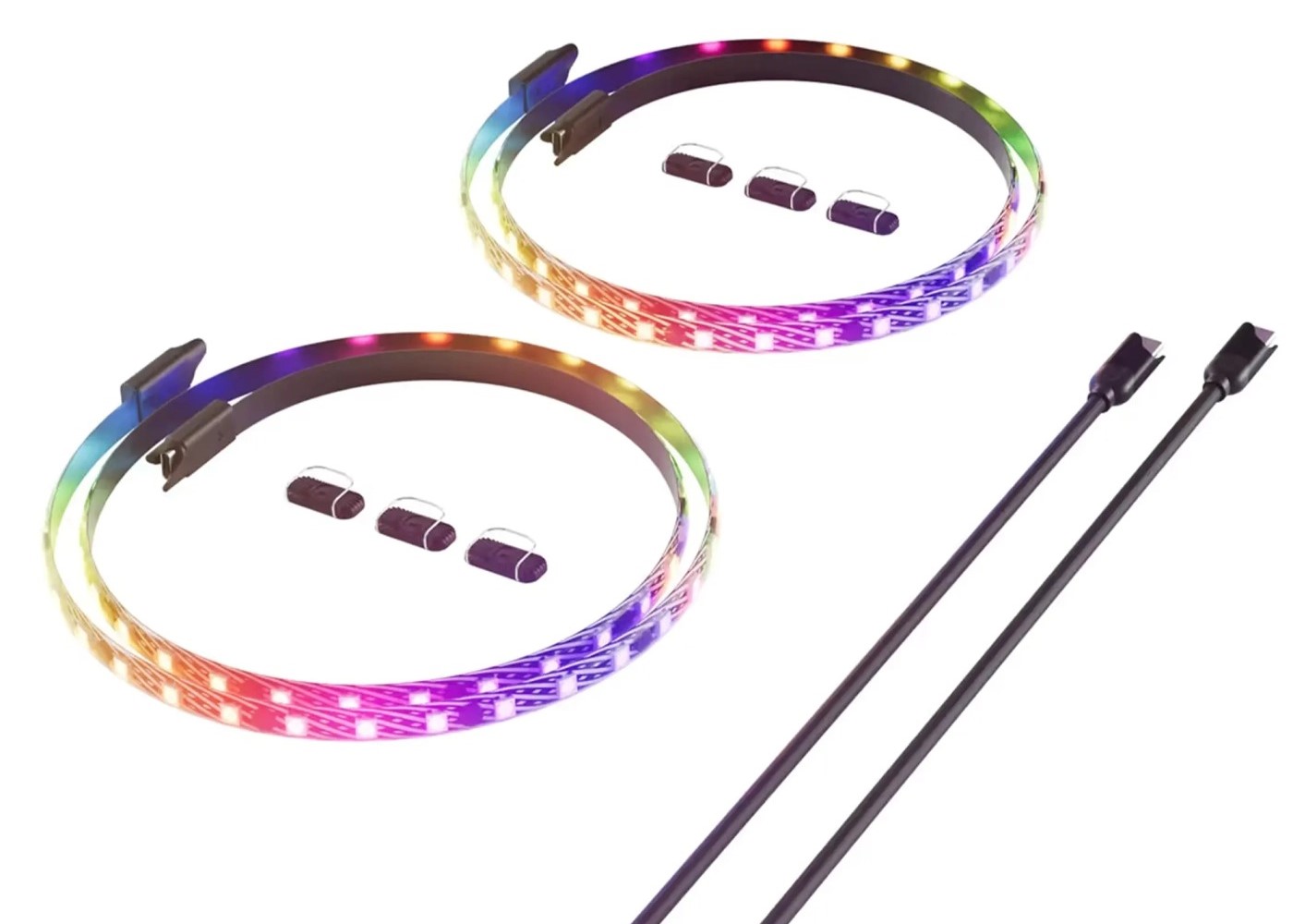 Світлодіодна стрічка Hyte LS30 LED STRIP 2 PACK RGB 60 см (ACC-HYTE-LS30-B-2) - Фото 1