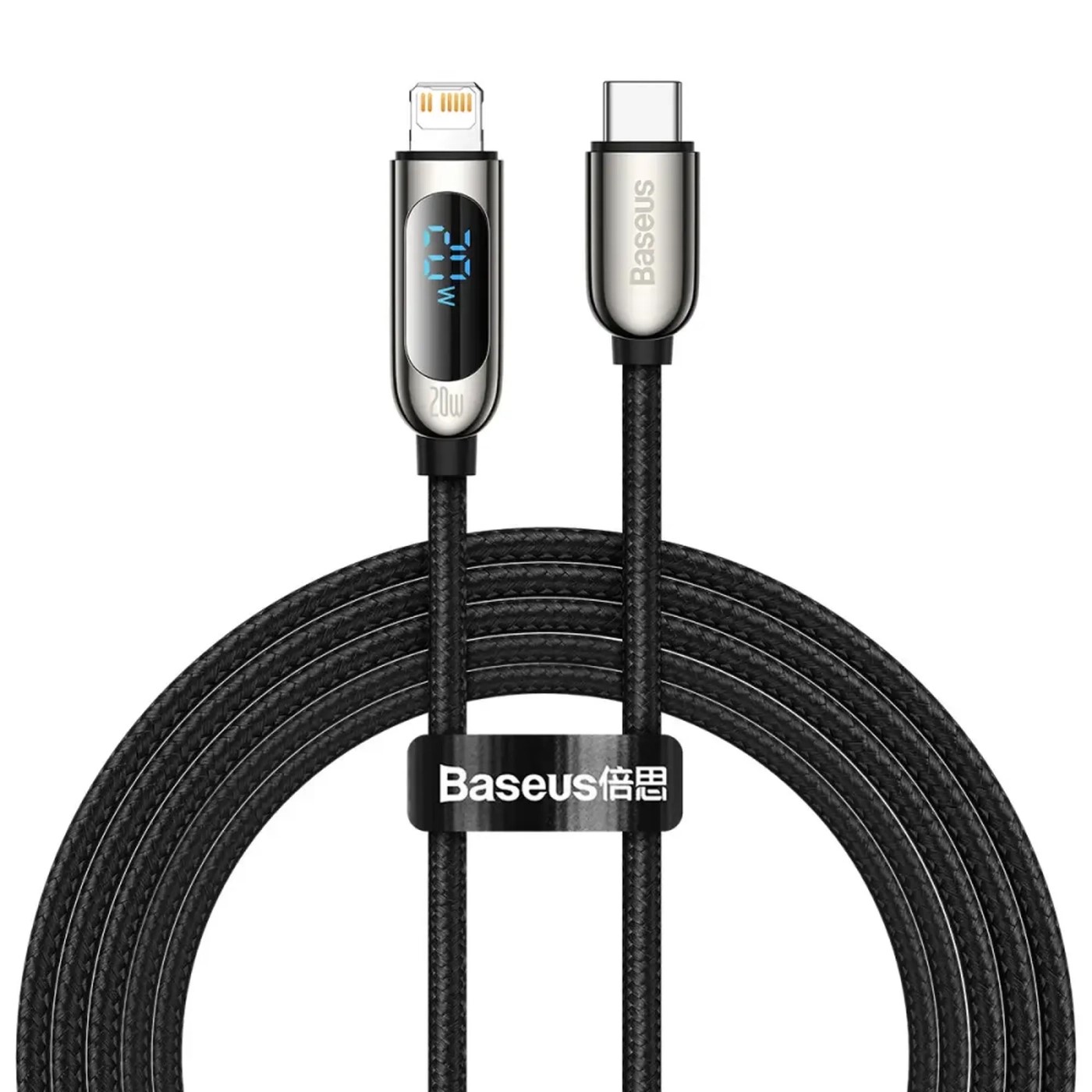 Кабель синхронизации данных Baseus Display Fast Charging USB-C-Lightning 20W 2m Black (CATLSK-A01) - Фото 1