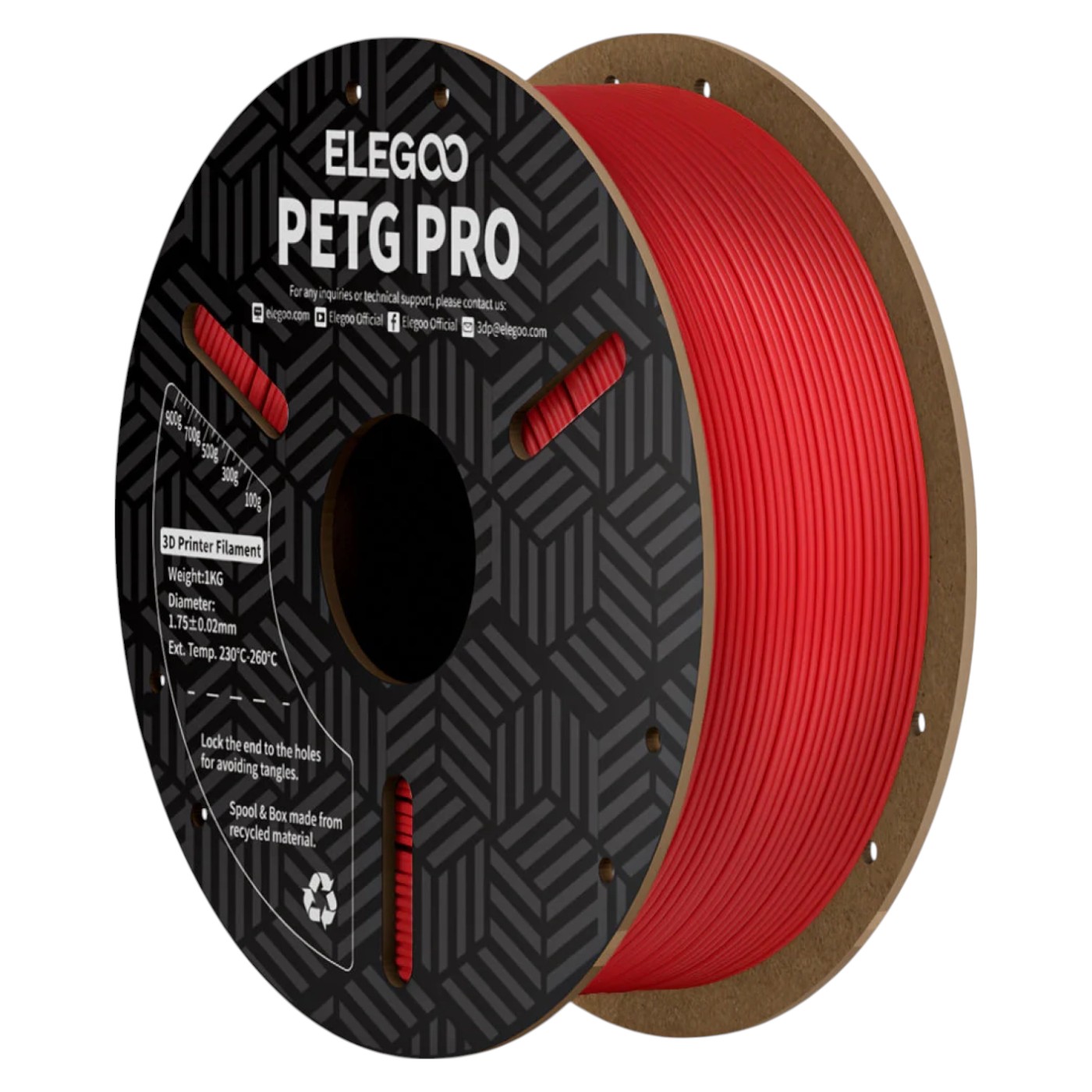 Нитка для PETG-картриджа Elegoo PRO Filament 1.75 мм красный (50.203.0264) - Фото 1