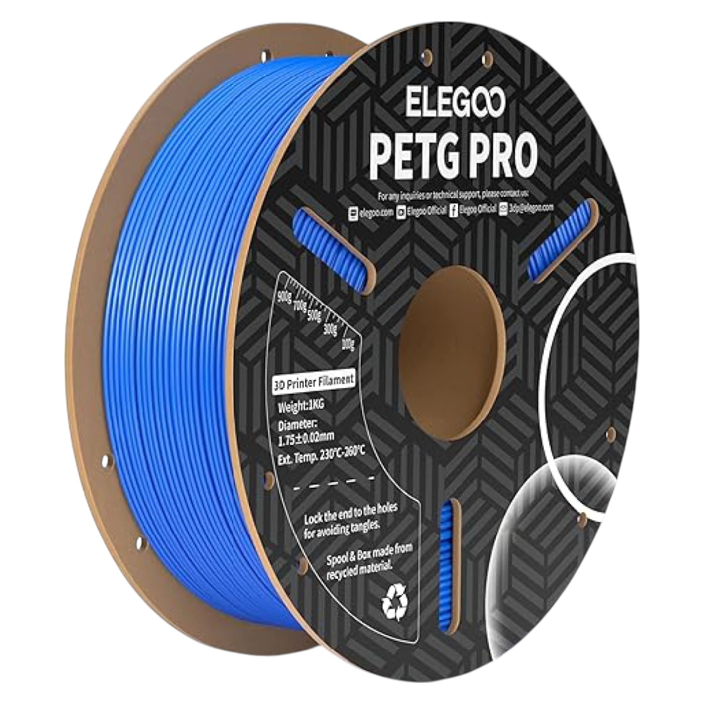 Нитка для PETG-картриджа Elegoo PRO Filament 1.75 мм светло-голубой (50.203.0202) - Фото 1