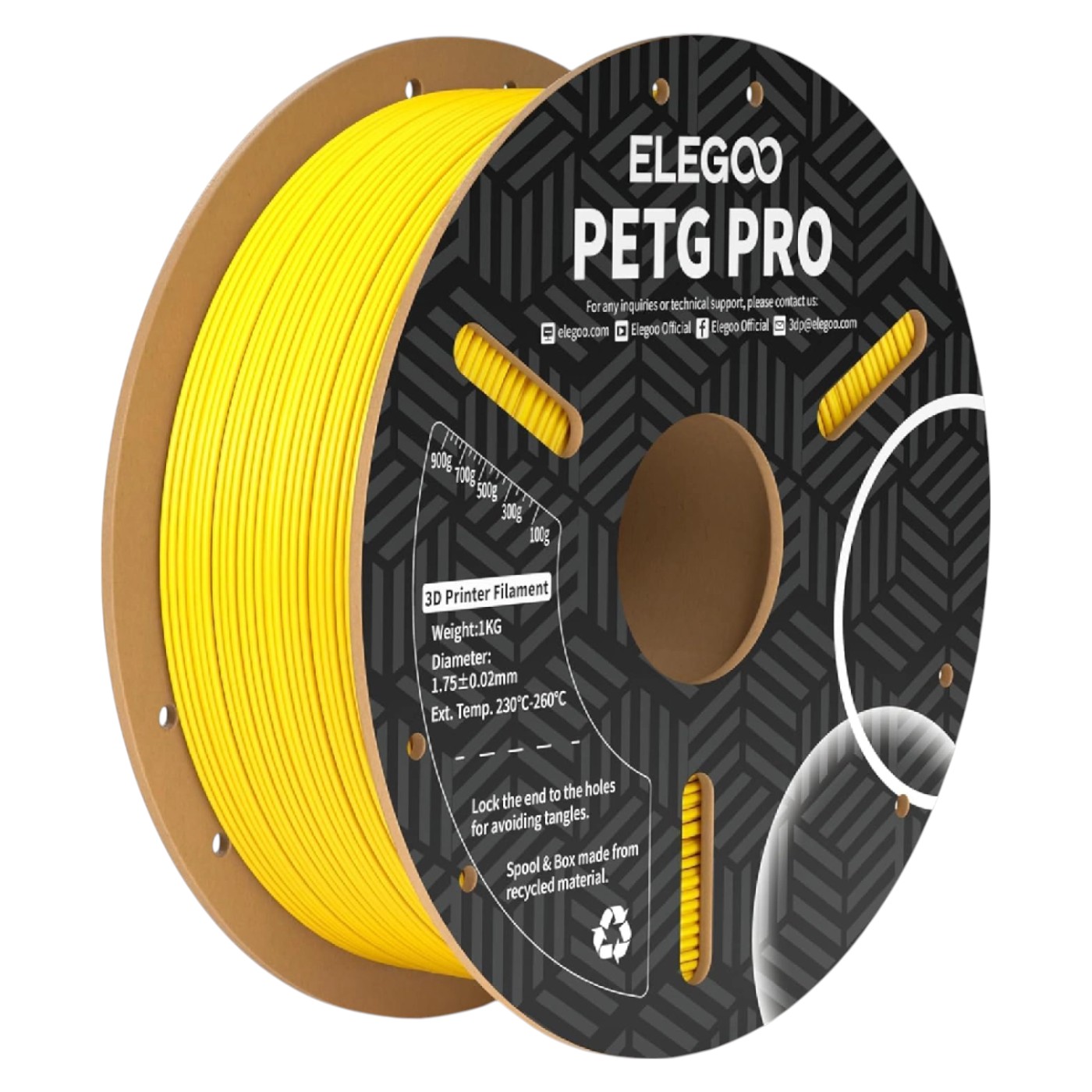Нитка для PETG-картриджа Elegoo PRO Filament 1.75 мм желтый (50.203.0204) - Фото 1
