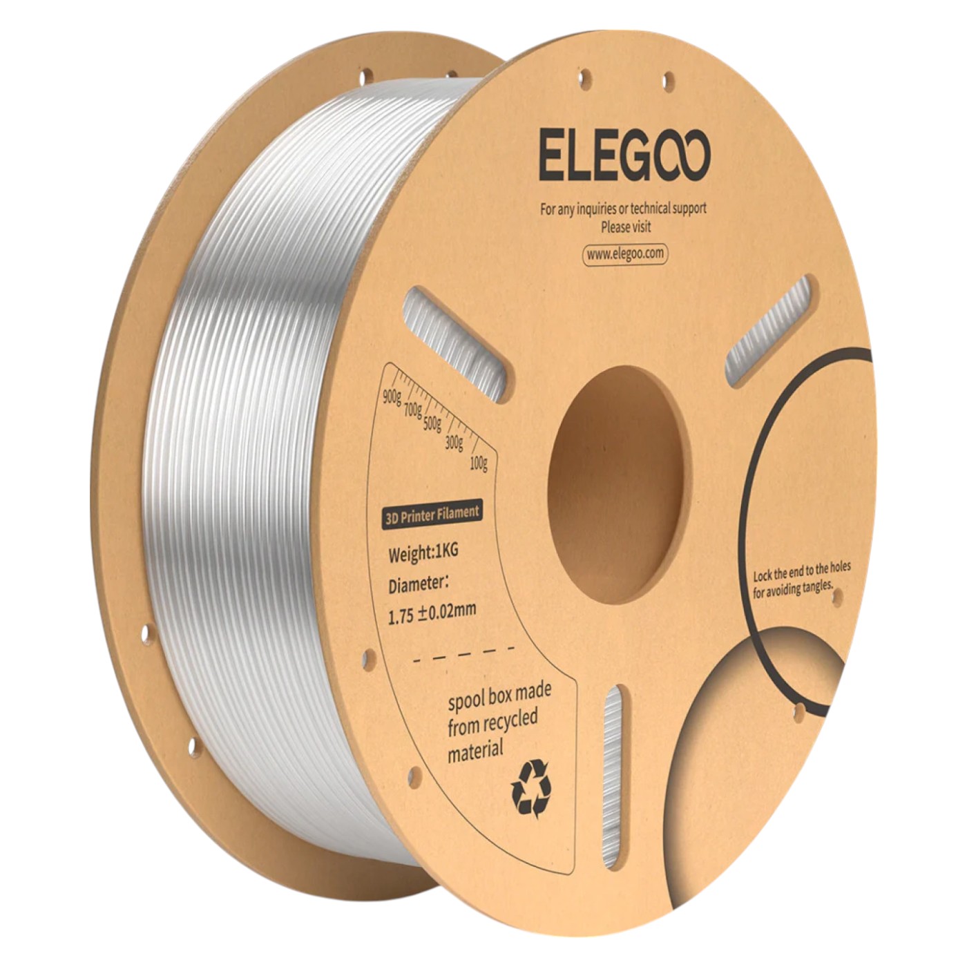 Нитка для PLA-картриджа Elegoo Plus Filament 1.75 мм прозрачный (50.203.0518) - Фото 1