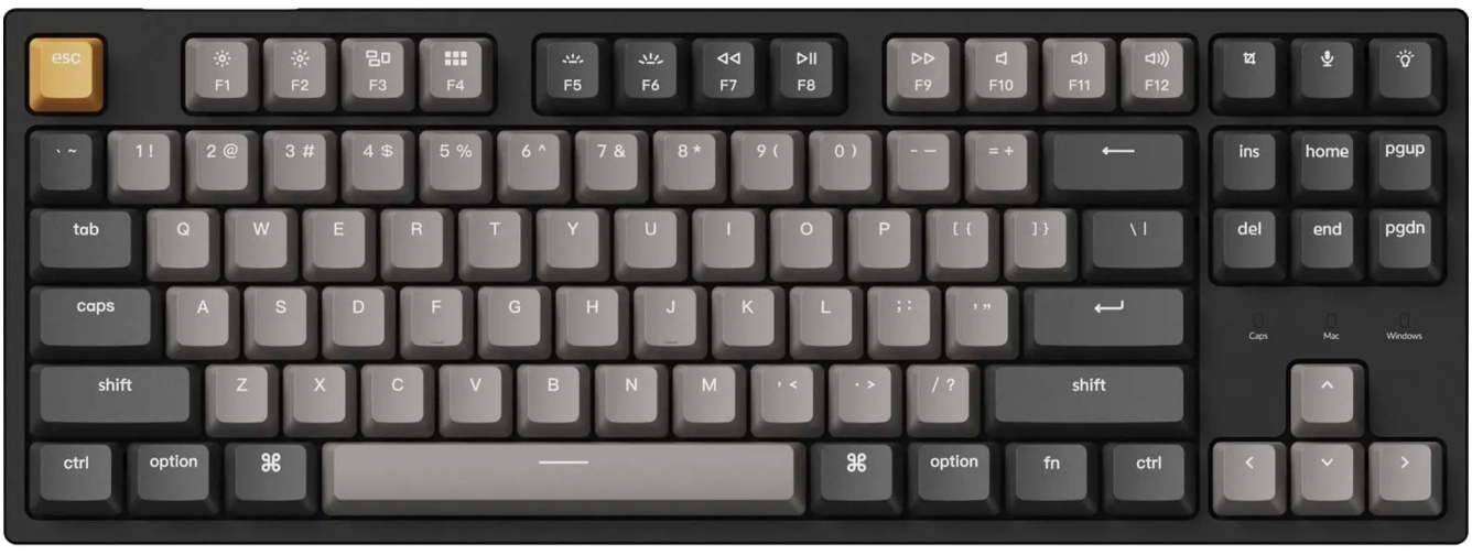Клавиатура проводная игровая Keychron C1 Pro 87Key, K pro Red, USB-A, QMK/VIA, EN/UKR, RGB Black (C1PL1_KEYCHRON) - Фото 1