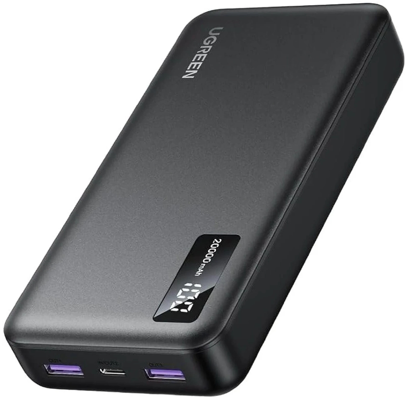 Батарея мобильная UGREEN PB312 20000mAh 20W 2xUSB-A+USB-C PD Black (25683) - Фото 1
