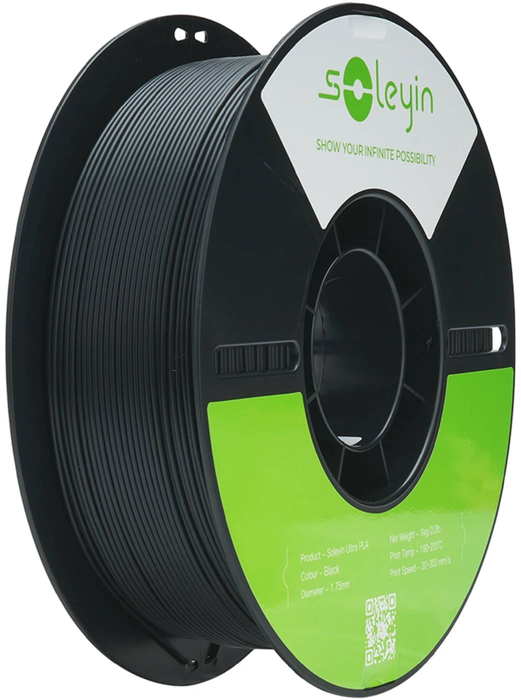 Нитка для PLA-картриджа Creality ULTRA Filament Soleyin 1.75мм черный (3301010608) - Фото 1