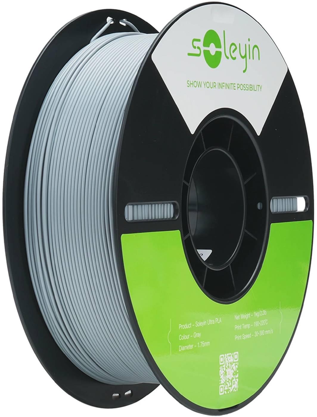 Нитка для PLA-картриджа Creality ULTRA Filament Soleyi 1.75мм серый (3301010606) - Фото 1