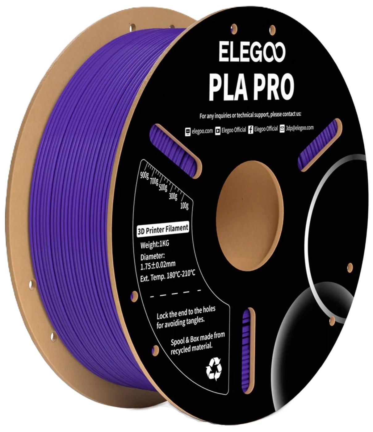 Купить Нитка для PLA-картриджа Elegoo PRO Filament 1.75мм фиолетовый (50.203.0196) - Фото 1 Нитка для PLA-картриджа Elegoo PRO Filament 1.75мм фиолетовый (50.203.0196) - Фото 1