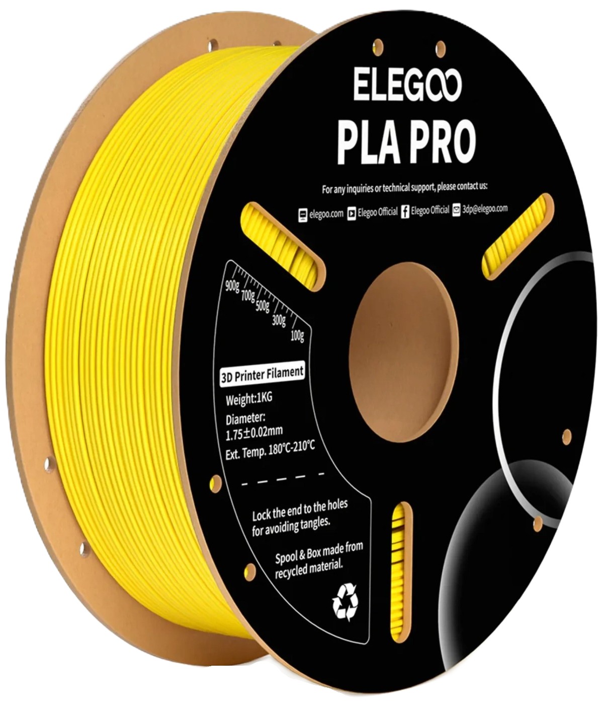 Купить Нитка для PLA-картриджа Elegoo PRO Filament 1.75мм желтый (50.203.0194) - Фото 1 Нитка для PLA-картриджа Elegoo PRO Filament 1.75мм желтый (50.203.0194) - Фото 1