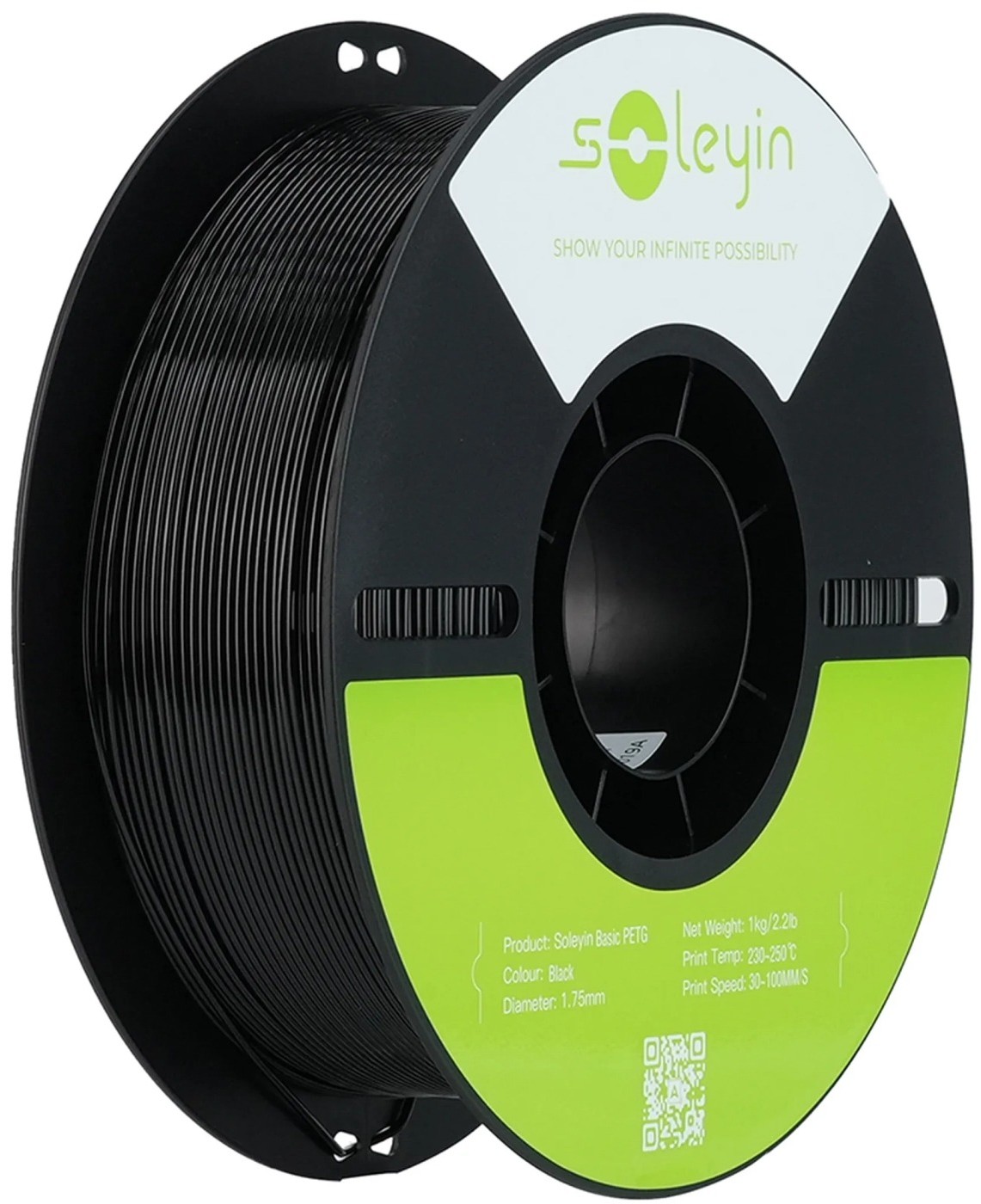 Нитка для PETG-картриджа Creality Filament Soleyin 1.75 мм чорний (3301030163) - Фото 1
