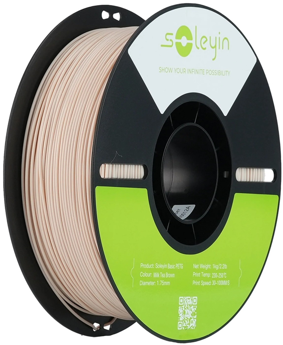 Нитка для PETG-картриджа Creality Filament Soleyin 1.75 мм молочно-чайний (3301030165) - Фото 1