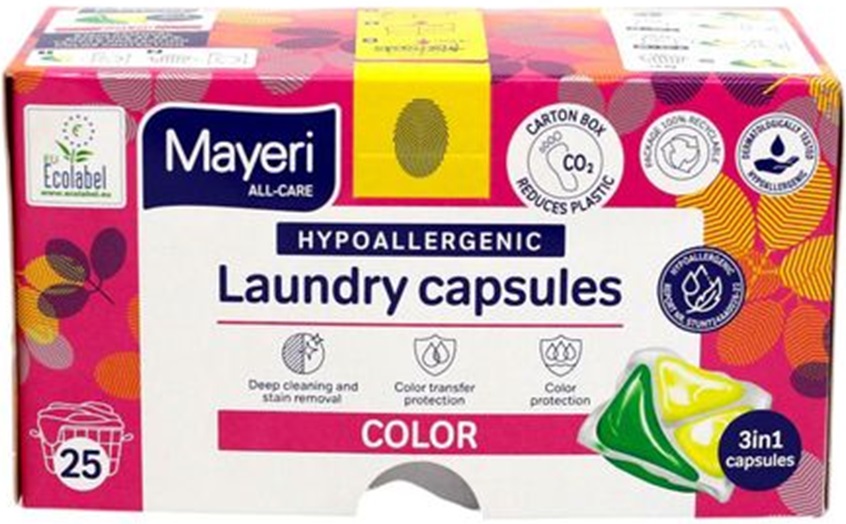 Купить Капсулы для стирки Mayeri цветных вещей гипоаллергенные 25 стирок (MGCCH25) - Фото 1 Капсулы для стирки Mayeri цветных вещей гипоаллергенные 25 стирок (MGCCH25) - Фото 1