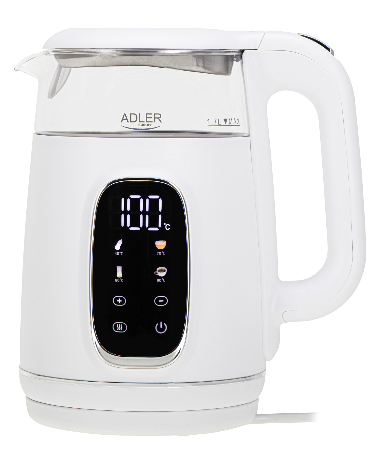 Электрический чайник Adler AD 1305 White Silver - Фото 1