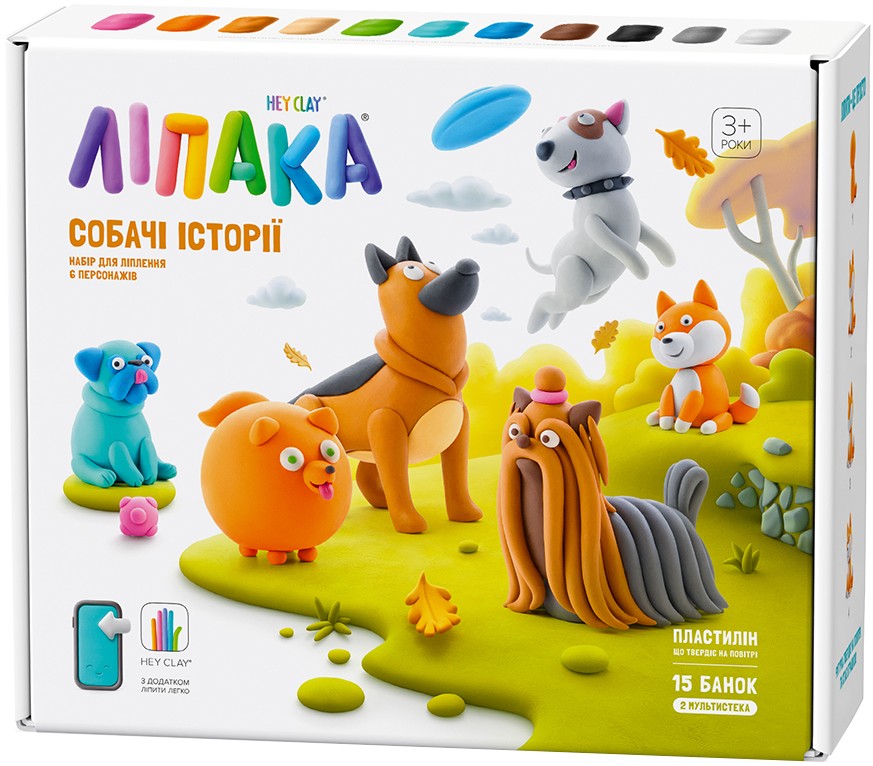 Пластилин классический Ліпака Собачьи истории (15024-UA01) - Фото 1