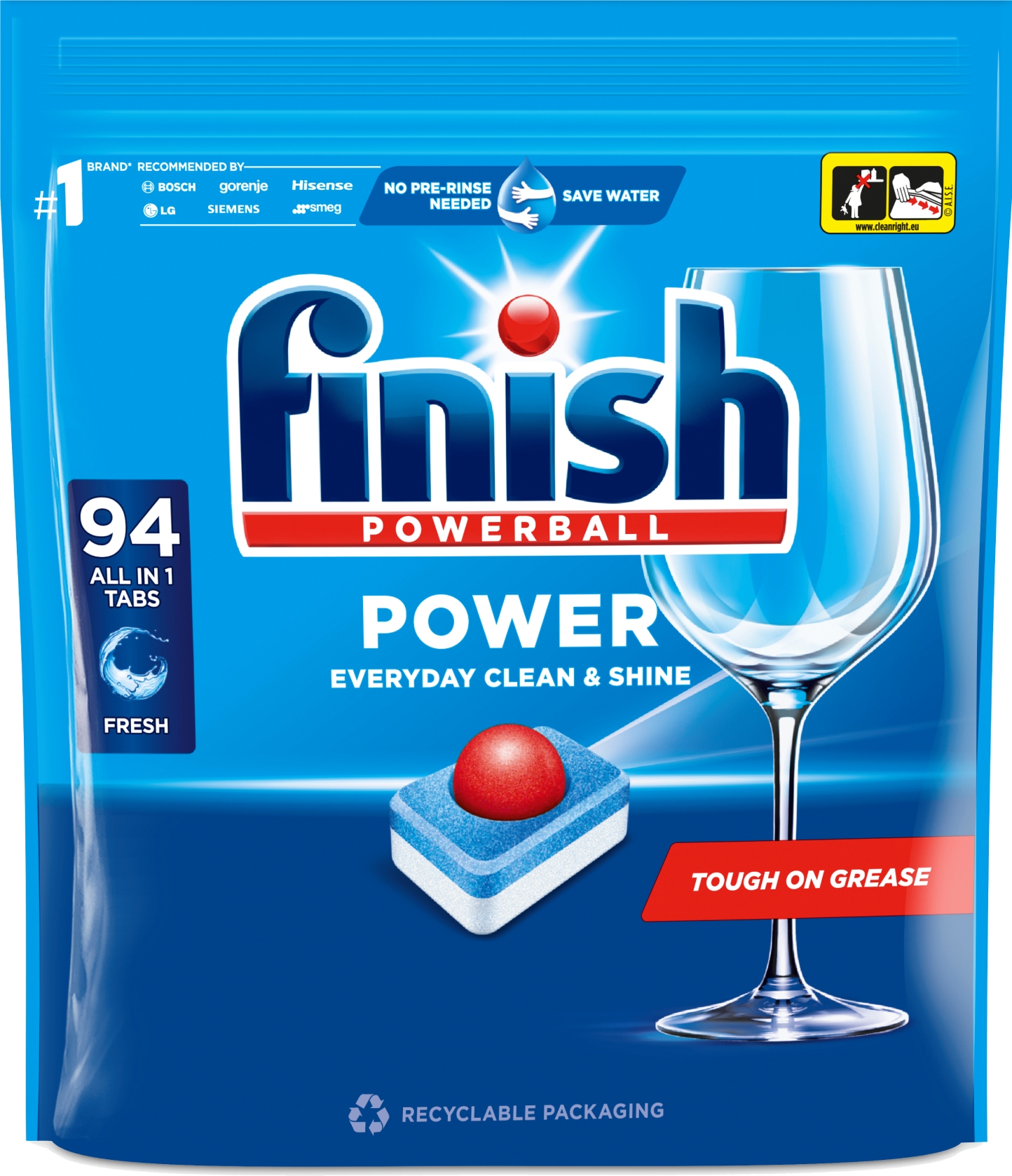 Таблетка для посудомийної машини Finish Powerball ALL IN 1 Max  94 tabs - Фото 1