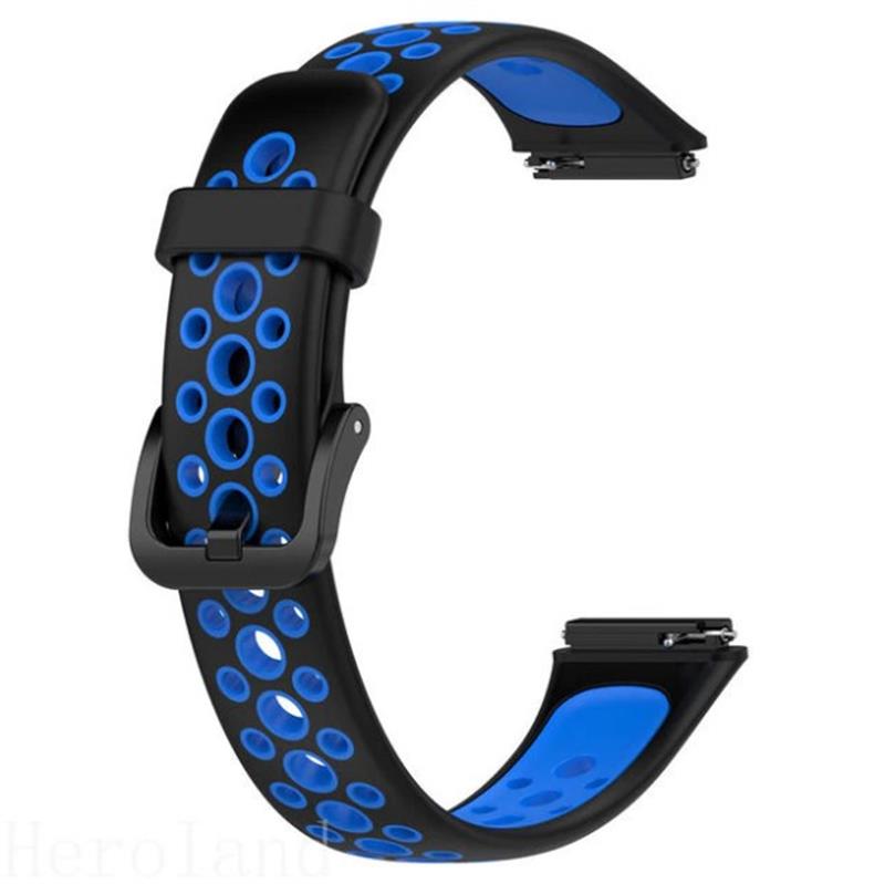 Ремешок для фитнес-браслета BeCover Vents Style for Huawei Band 7/Honor Band 7 Black-Blue (709437) - Фото 1