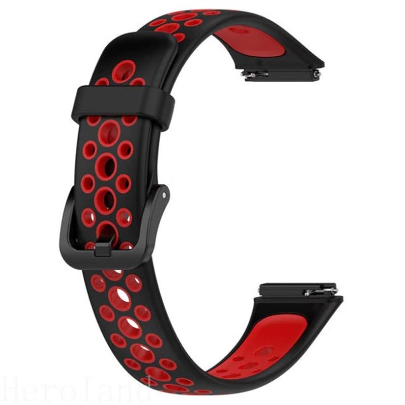 Ремешок для фитнес-браслета BeCover Vents Style for Huawei Band 7/Honor Band 7 Black-Red (709440) - Фото 1