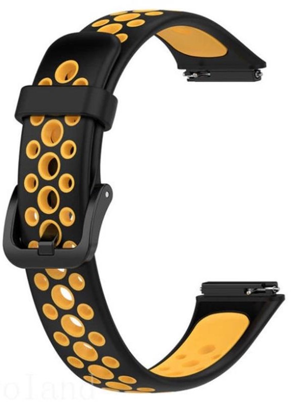 Ремешок для фитнес-браслета BeCover Vents Style for Huawei Band 7/Honor Band 7 Black-Orange (709441) - Фото 1