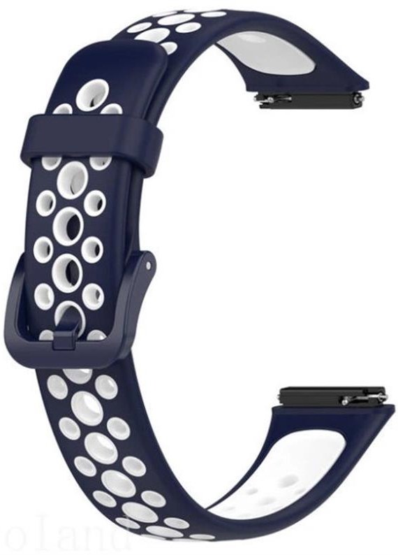 Ремешок для фитнес-браслета BeCover Vents Style for Huawei Band 7/Honor Band 7 Blue-White (709442) - Фото 1