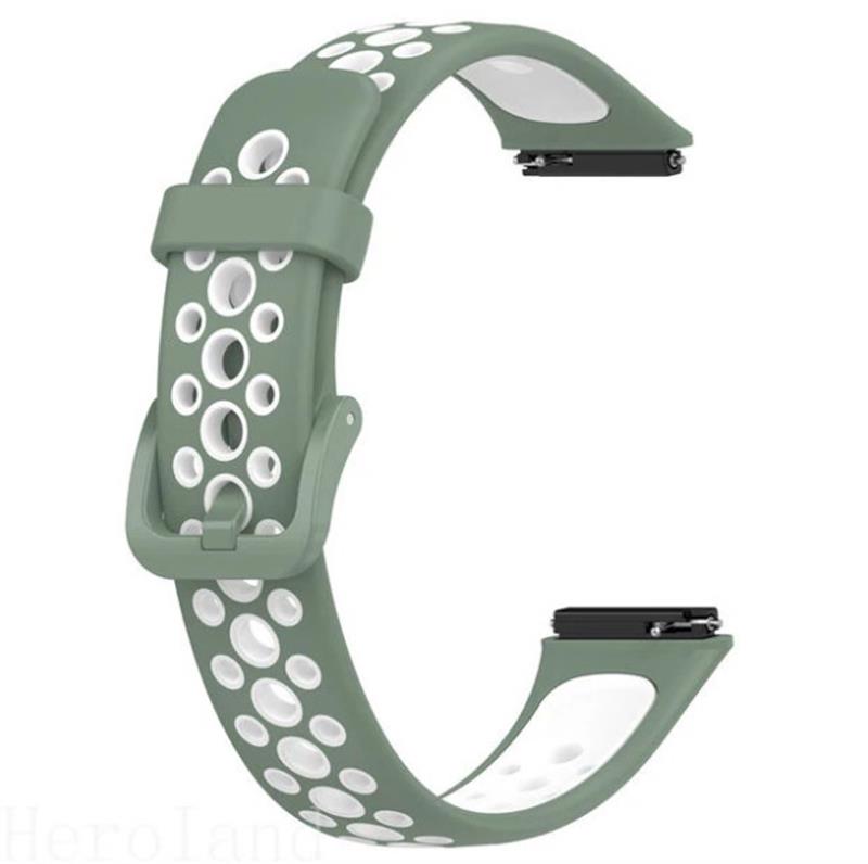 Ремешок для фитнес-браслета BeCover Vents Style for Huawei Band 7/Honor Band 7 Green-White (709443) - Фото 1