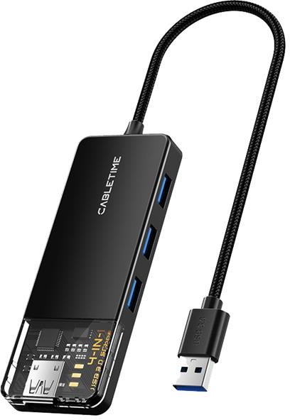 Хаб USB Cabletime USB Type C - 4 Port USB 3.0, 0.15 cm (CB02B) - Фото 1