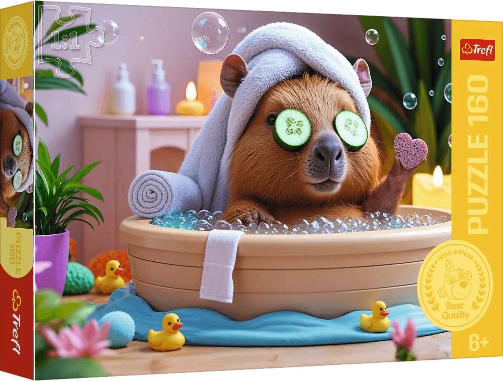 Купити Пазли (5-7 років) Trefl Капібара в СПА 160 ел. (5900511154337) - Фото 1 Пазли (5-7 років) Trefl Капібара в СПА 160 ел. (5900511154337) - Фото 1