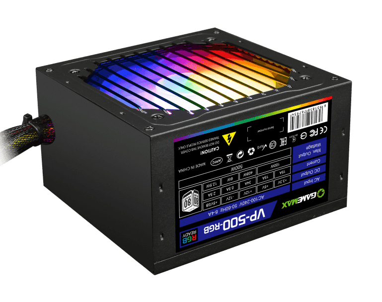 Блок питания для ПК Gamemax ATX 500W 80+ (VP-500-RGB) - Фото 1