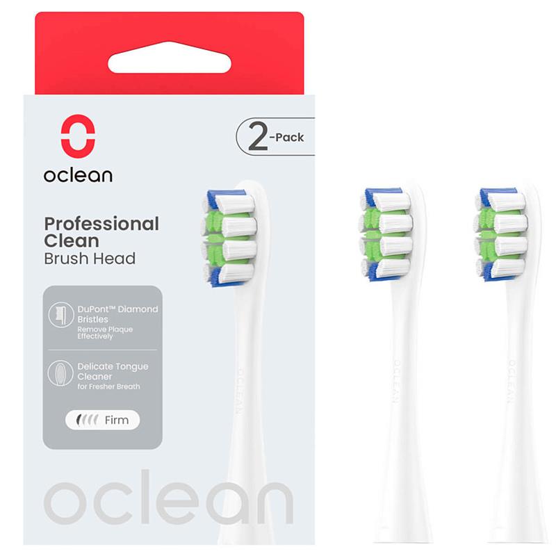Насадка для зубной щетки Oclean P1C1 W02 Professional Clean Brush Head White 2 шт. (6970810553765) - Фото 1