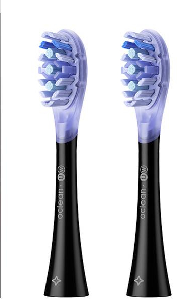 Насадка для зубной щетки Oclean UW02 B02 Ultra White Brush Head Black 2 шт. (6970810553550) - Фото 1